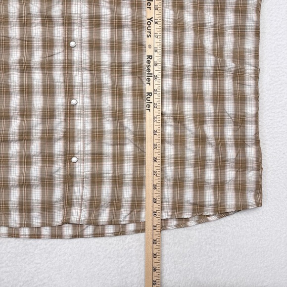 Simms Fishing Shirt Mens Size 3XL Tan Plaid Snap Button Down Outdoors Vented - Picture 11 of 11